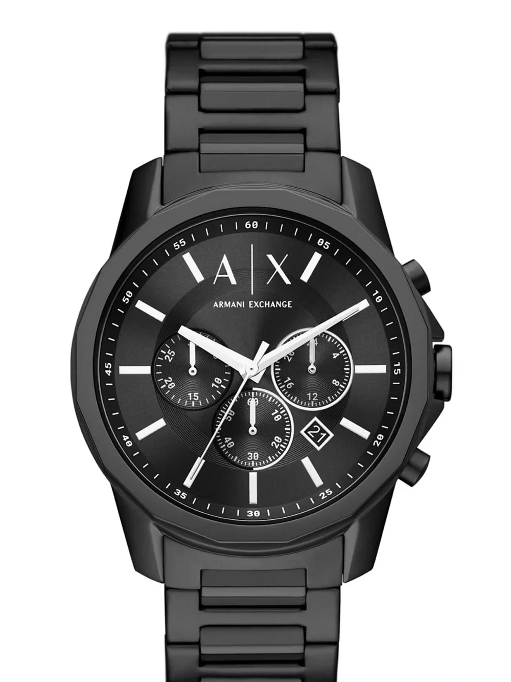 A/X Armani Exchange Chronograph Black Stainless Steel Bracelet Watch 44mm